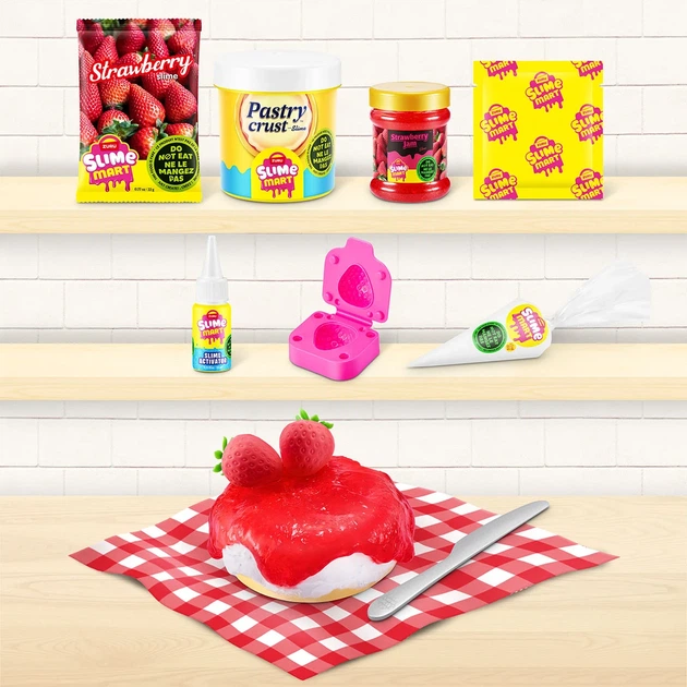 Набор слаймов Slime Mart Shopping Bag Клубничный чизкейк с формой и ножом - Фото 9 Набор слаймов Slime Mart Shopping Bag Клубничный чизкейк с формой и ножом - изображение 9