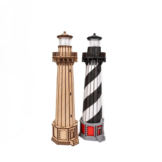Збірна дерев'яна модель Lighthouse Маяк на мисі Гаттерас США - зображення 2