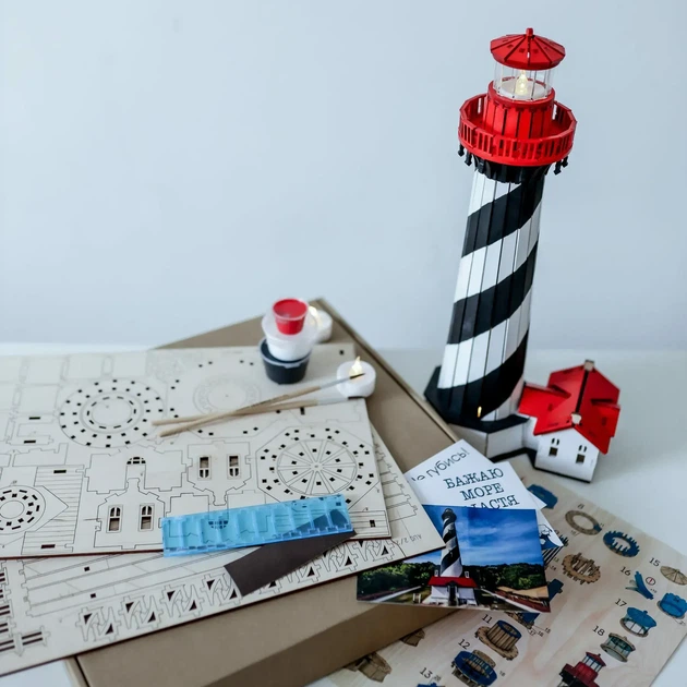 Збірна дерев'яна модель Lighthouse Маяк Сент Огастін Флорида США - зображення 14