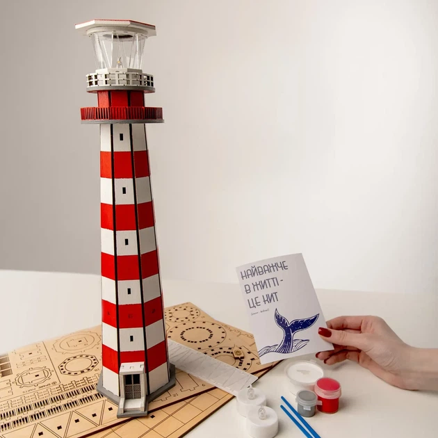 Збірна дерев'яна модель Lighthouse Євпаторійський маяк Україна Крим - зображення 13