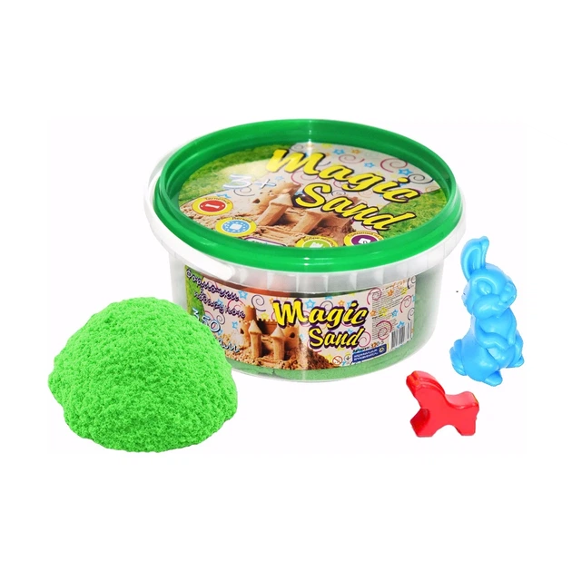 Кинетический песок Strateg Magic Sand зелёный 350 г в ведёрке с 2 формочками 3+ - Фото 1 Кинетический песок Strateg Magic Sand зелёный 350 г в ведёрке с 2 формочками 3+ - изображение 1