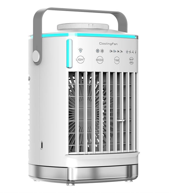 Портативный охладитель воздуха Coldeez Cooling Ace 5 в 1, мобильный мини-кондиционер с водяным охлаждением, вентилятор, белый CF - Фото 1 Портативный охладитель воздуха Coldeez Cooling Ace 5 в 1, мобильный мини-кондиционер с водяным охлаждением, вентилятор, белый CF - изображение 1