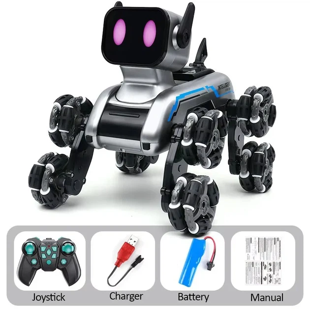 Радиоуправляемый робот-пес Digital Stunt Robot Dog с LED-глазами и музыкой - изображение 5
