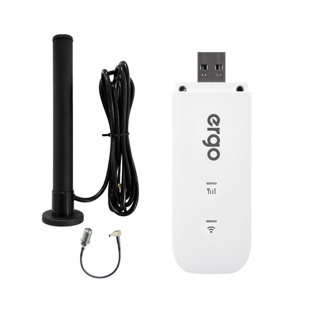 4G Wi-Fi комплект: USB-роутер ERGO W023-CRC9 + зовнішня антена Mobile Guard Mini до 9 dBi - зображення 2