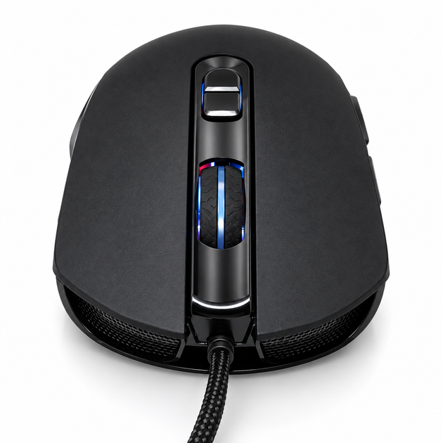 Ігрова миша Cyberpunk CP-100, USB, 3200 DPI, 7 кнопок, RGB, чорна - Фото 3 Ігрова миша Cyberpunk CP-100, USB, 3200 DPI, 7 кнопок, RGB, чорна - зображення 3
