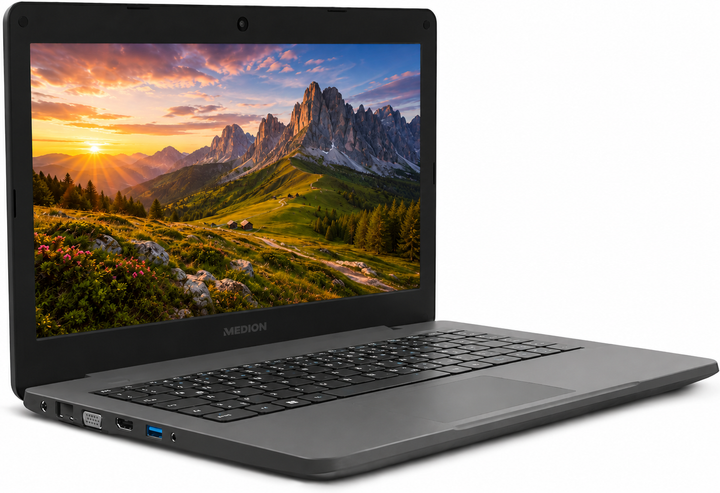 Ноутбук 14" Medion (Lenovo Group) E14410 | Intel Core i3-1005G1 | RAM DDR4 8 ГБ | SSD 128 ГБ | Intel Graphics | LTE | LAN (RJ-45) | HDMI + VGA | Win11 (5374) - Уценка - изображение 2