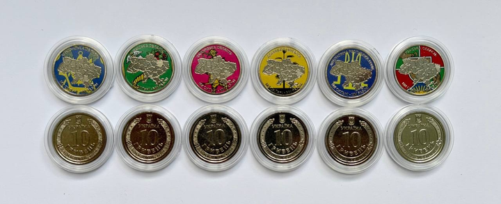 В БУКЛЕТАХ Усі 6 Кольорових монет Ми Сильні Ми Разом 10 гривень 2025-2026 роки Нова Серія Області України - изображение 3