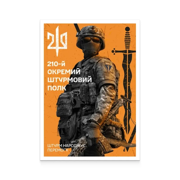 Набір монета та картка. «210 окремий штурмовий полк». Десантно-штурмові війська Збройних Сил України - зображення 4