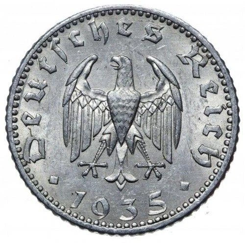 Німеччина Мітка монетного двору "А" - Берлін 50 рейхспфенігів 1935 рік Монети світу - Фото 2 Німеччина Мітка монетного двору "А" - Берлін 50 рейхспфенігів 1935 рік Монети світу - зображення 2