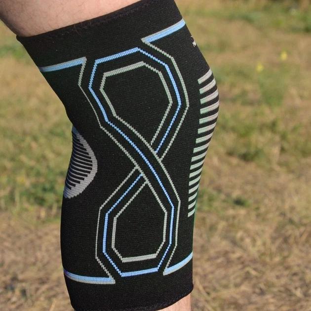 Наколенники Active Point хлопок S/M черные синие - изображение 5