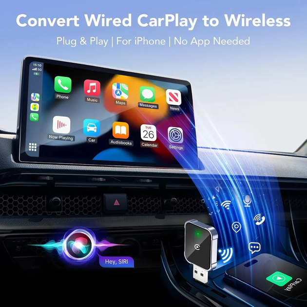Беспроводной адаптер CarPlay для iPhone Airline USB/Type-C | Wireless Apple CarPlay адаптер для автомобиля - изображение 2