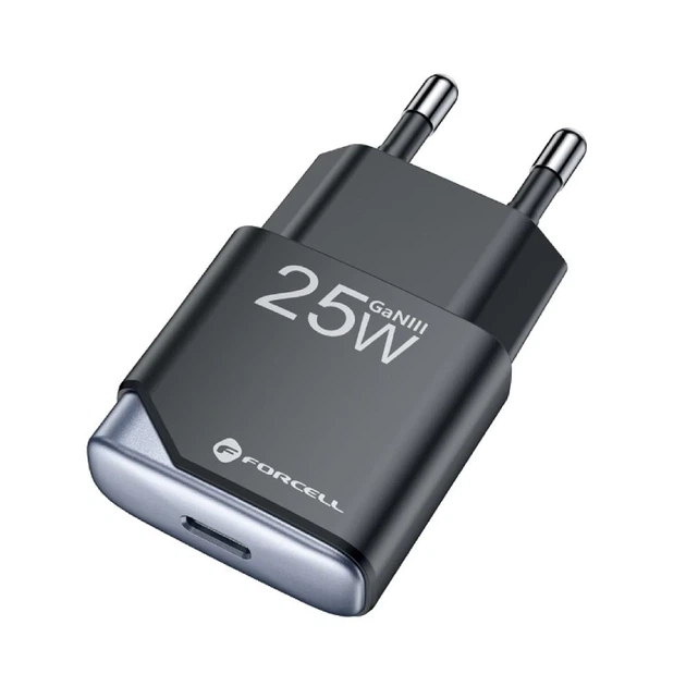 Зарядное устройство Forcell F-Energy Ultra Slim GaN III USB C PD QC4.0 3A 25W Black (5903396397790) - изображение 2