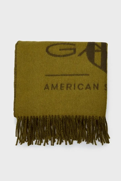 Чоловічий зелений вовняний шарф TONAL ARCHIVE WOVEN SCARF Gant OS 9920207 - Фото 2 Чоловічий зелений вовняний шарф TONAL ARCHIVE WOVEN SCARF Gant OS 9920207 - изображение 2
