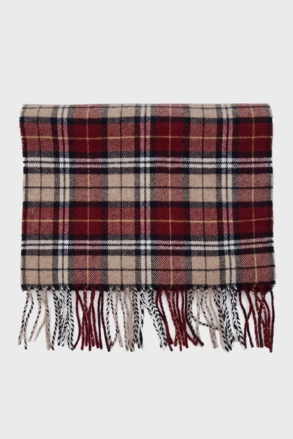 Чоловічий бордовий картатий вовняний шарф MULTI CHECK SCARF Gant OS 9920204 - Фото 2 Чоловічий бордовий картатий вовняний шарф MULTI CHECK SCARF Gant OS 9920204 - изображение 2