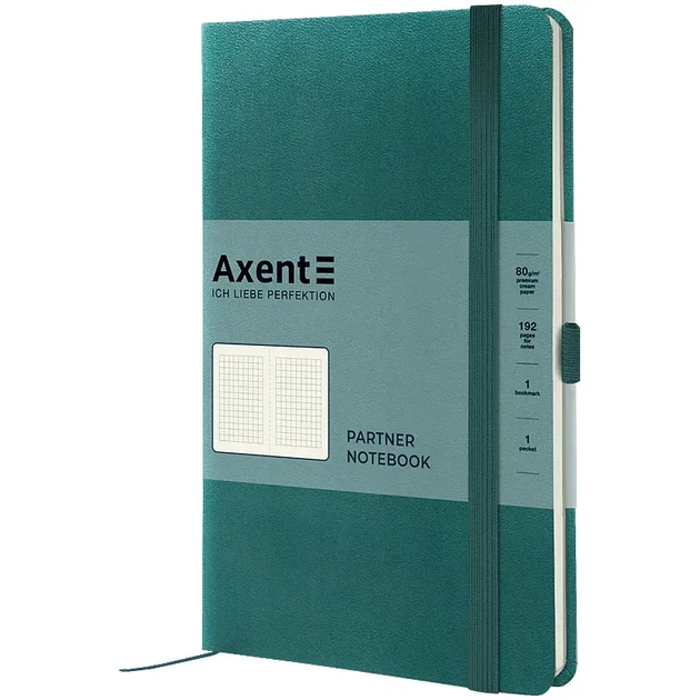 Книга записна Partner 125*195мм 96 арк. клітинка на гумці Axent 8201-63 лазурна 12шт/уп - Фото 1 Книга записна Partner 125*195мм 96 арк. клітинка на гумці Axent 8201-63 лазурна 12шт/уп - зображення 1