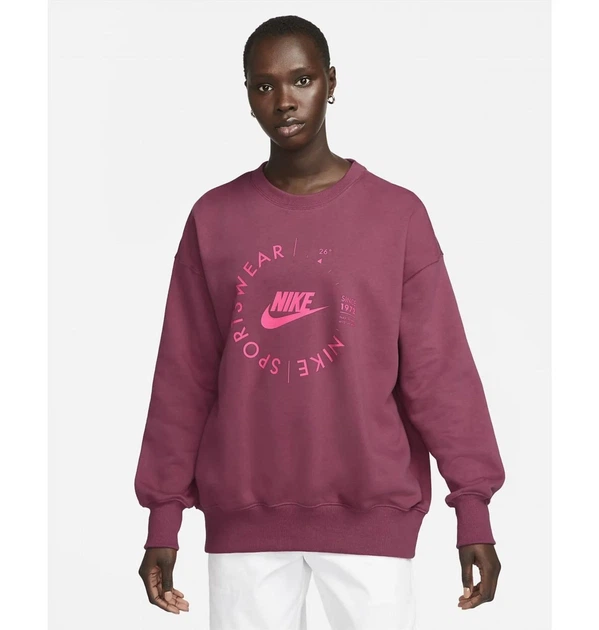 Свитшот женский Nike Nsw Flc Os Crew Prnt XS Розовый FD4234-653 - изображение 2
