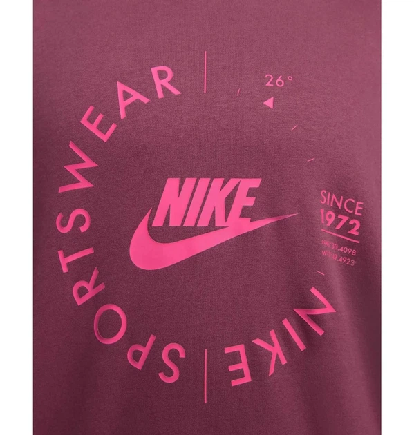 Свитшот женский Nike Nsw Flc Os Crew Prnt XS Розовый FD4234-653 - изображение 5