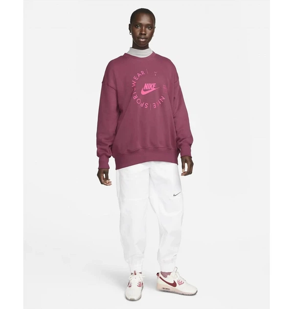 Свитшот женский Nike Nsw Flc Os Crew Prnt XS Розовый FD4234-653 - изображение 6