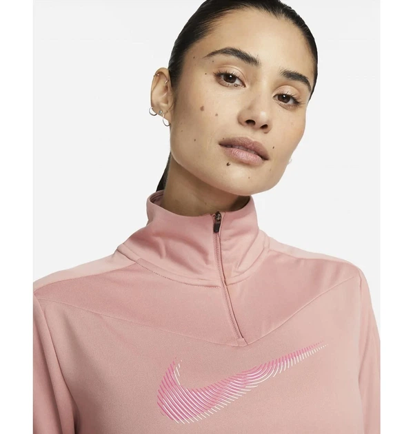 Спортивна кофта жіноча Nike Womens Swoosh Half Zip Pacer Top M Рожева FB4687-618 - зображення 4