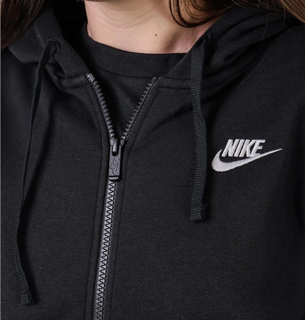 Толстовка жіноча Nike Sportswear Club Fleece M Чорна DQ5471-010 - Фото 3 Толстовка жіноча Nike Sportswear Club Fleece M Чорна DQ5471-010 - зображення 3