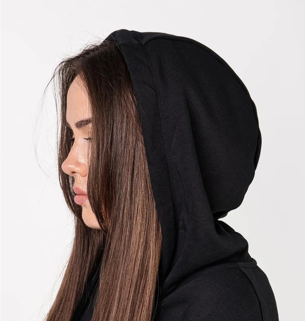 Толстовка жіноча Nike Sportswear Club Fleece M Чорна DQ5471-010 - Фото 4 Толстовка жіноча Nike Sportswear Club Fleece M Чорна DQ5471-010 - зображення 4
