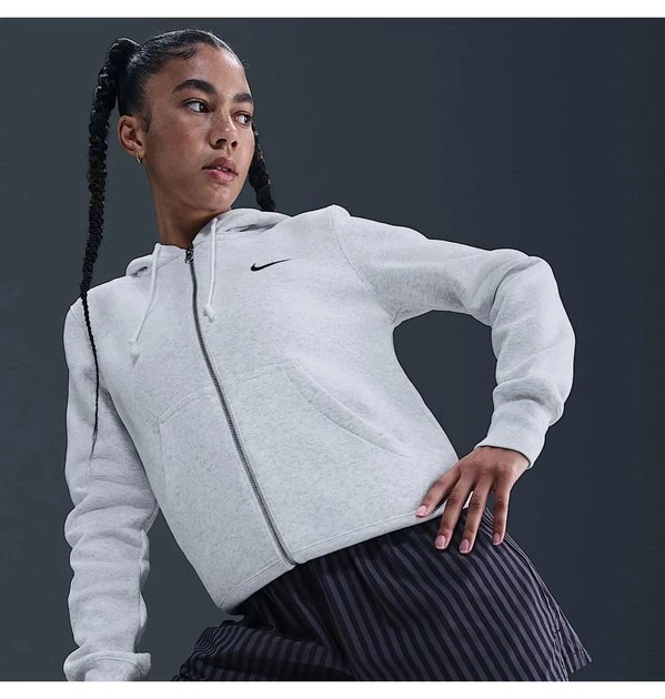 Толстовка жіноча Nike Sportswear Phoenix Fleece Grey M Сіра HJ0995-051 - зображення 4
