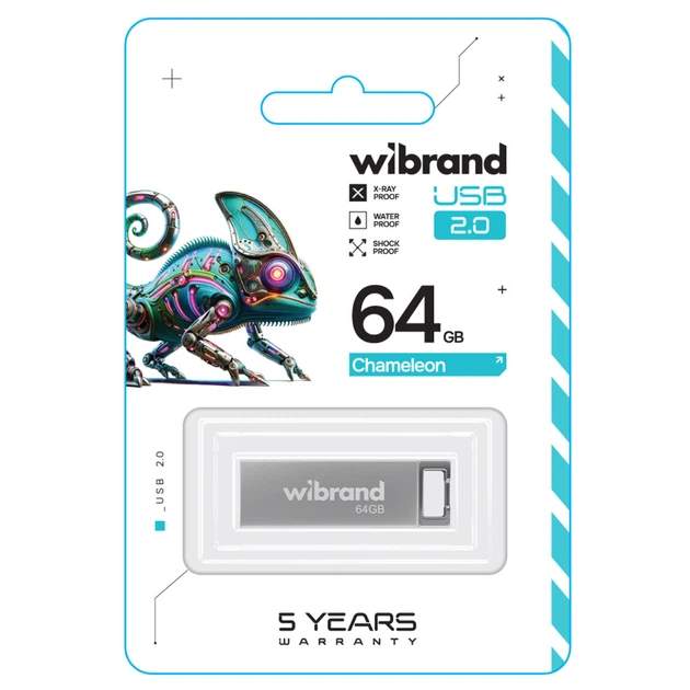 USB Flash Wibrand USB 2.0 Chameleon 64Gb Silver - зображення 2