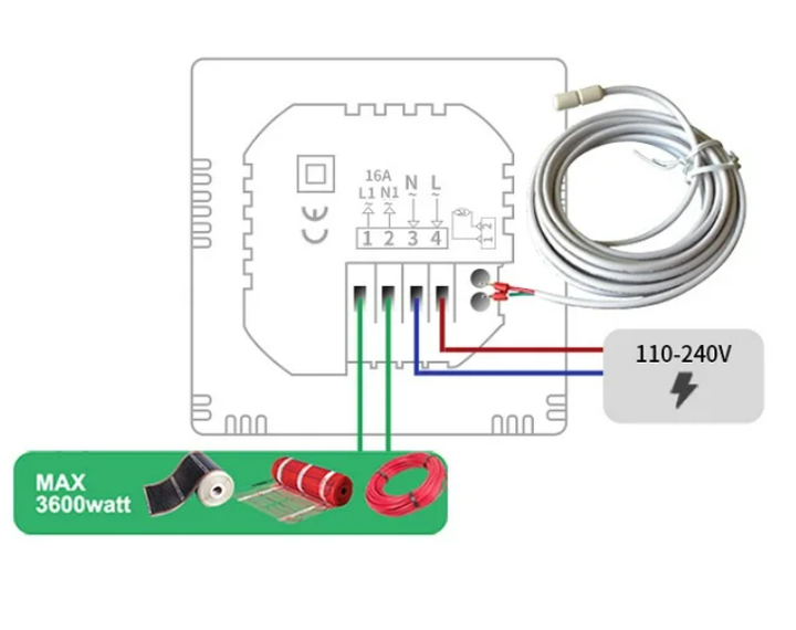 WiFi терморегулятор для теплого пола 4HEAT AE-3D.WF White - изображение 3