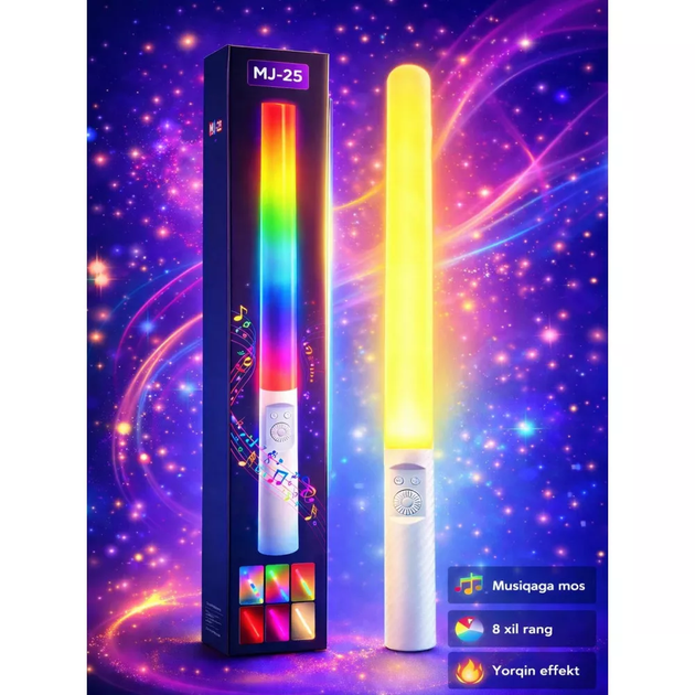Портативный студийный свет RGB лампа-палка CH MJ-25 для видеосъемки блогинга и фото 10W - изображение 4