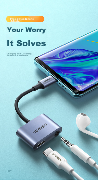 Адаптер UGREEN USB-C на 3.5 мм аудио с поддержкой HiFi - изображение 4