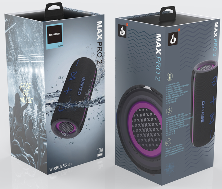 Акустична система Senteo Max Pro 2 20W Bluetooth speakers Studio black - Фото 2 Акустична система Senteo Max Pro 2 20W Bluetooth speakers Studio black - изображение 2