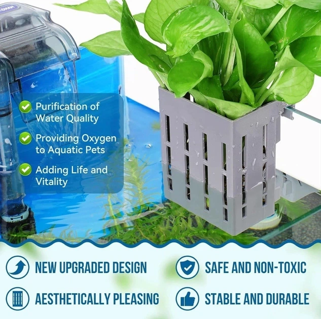 Подвесной держатель для аквариумных растений Upgraded Aquarium Plant Holder w/ Hooks (со съемными крючками и присосками) - изображение 5