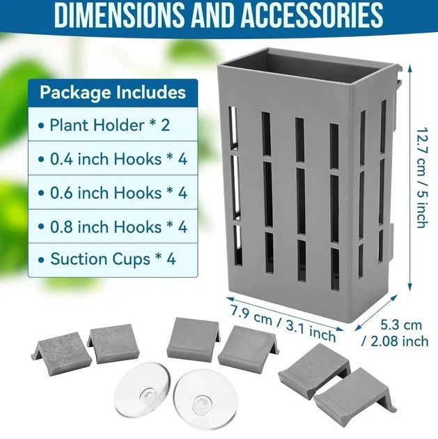 Подвесной держатель для аквариумных растений Upgraded Aquarium Plant Holder w/ Hooks (со съемными крючками и присосками) - изображение 6