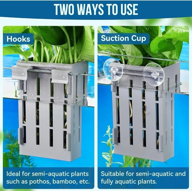 Подвесной держатель для аквариумных растений Upgraded Aquarium Plant Holder w/ Hooks (со съемными крючками и присосками) - изображение 7