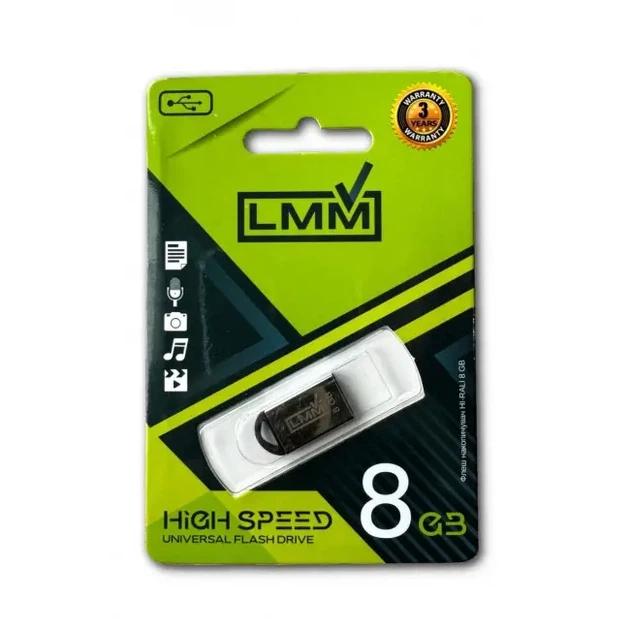 Флешка USB 8GB LMM Mini Fit металлический корпус влагозащищенный 480 Мбіт/с - изображение 3