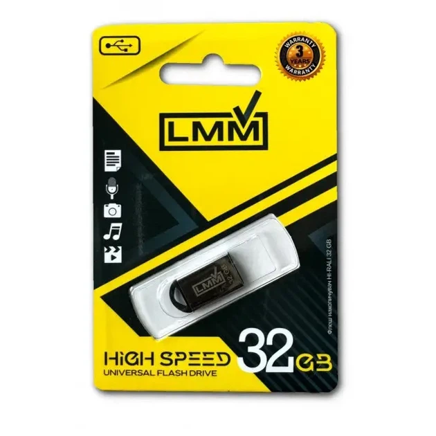 Флешка USB 32GB LMM Mini Fit металлический корпус влагозащищенный скорость до 480 Мбіт/с - изображение 3