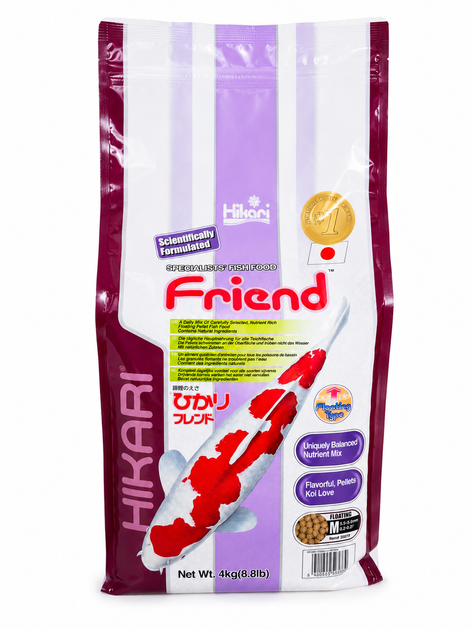 Корм Hikari Friend Medium 4 кг (гранула M 5,0-5,5 мм, ежедневный экономный корм для прудовых рыб длиной от 15 см) - Фото 1 Корм Hikari Friend Medium 4 кг (гранула M 5,0-5,5 мм, ежедневный экономный корм для прудовых рыб длиной от 15 см) - изображение 1