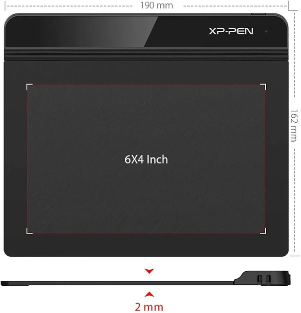 Графический планшет XPPen StarG640 6×4" для рисования со стилусом без батареи, Windows, Mac, Chromebook - изображение 2