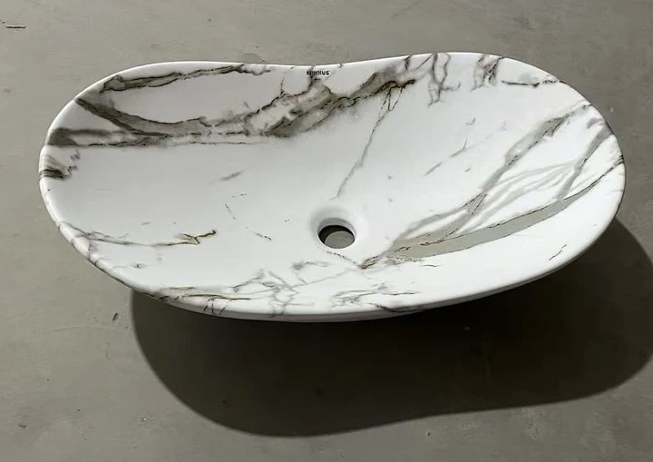 Раковина накладна MIXXUS PREMIUM WAVE-0105 MARBLE 620х360х160mm (MP6559) - изображение 5