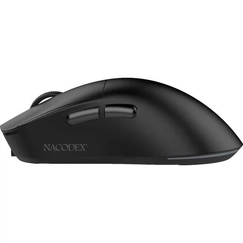 Миша бездротова Ajazz NJ08 Combo, Black, Bluetooth / 2.4GHz / Type-C, оптична (сенсор PixArt PAW3311), до 24000 dpi, перемикачі Huano, 6 кнопок, 300 mAh, радіус дії до 10 м (NJ08-MC-B) - изображение 3