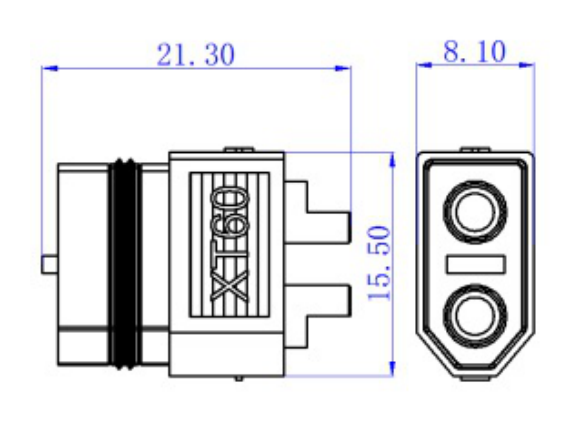 Разъём питания Amass XT60W-F BLK силовой / герметичный / 2 pin мама / чёрный - Фото 2 Разъём питания Amass XT60W-F BLK силовой / герметичный / 2 pin мама / чёрный - изображение 2