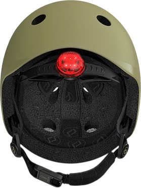 Kask dla dziec Scoot and Ride z lampką 51–55 cm Oliwkowy (9120133000089) - obraz 2