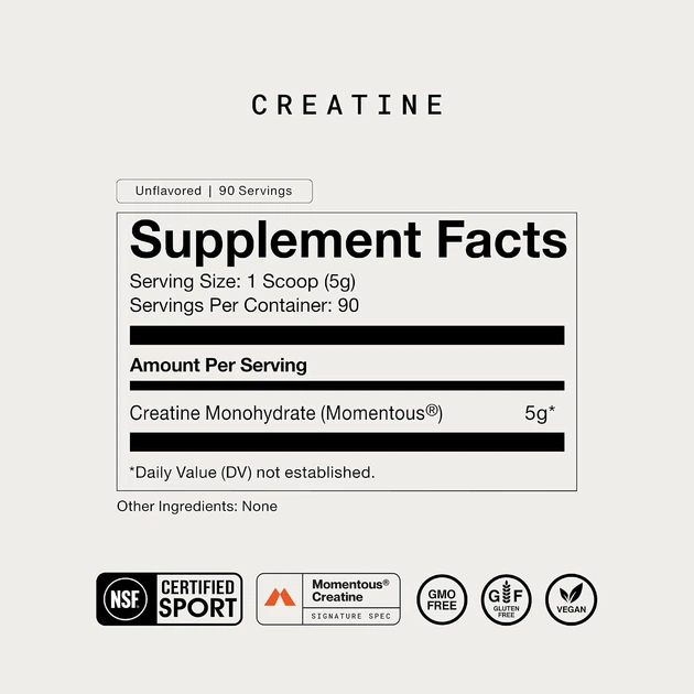 Домішка преміумкласу підтримує м'язову масу силу відновлення Momentous Creatine Monohydrate Powder 450 г - Фото 2 Домішка преміумкласу підтримує м'язову масу силу відновлення Momentous Creatine Monohydrate Powder 450 г - зображення 2