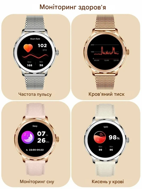 Умные элегантные женские смарт-часы 1.32| AMOLED 466×466, IP67, Bluetooth 5.0, 2 ремешка - Фото 7 Умные элегантные женские смарт-часы 1.32| AMOLED 466×466, IP67, Bluetooth 5.0, 2 ремешка - изображение 7