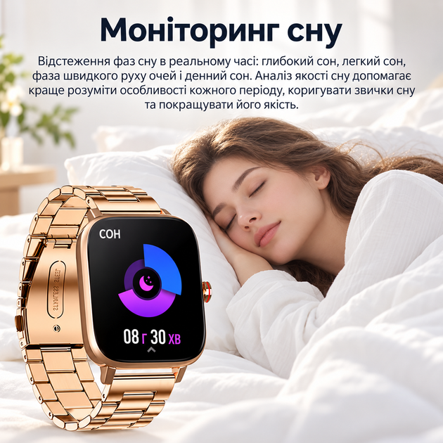 Жіночий смарт-годинник Smart Watch 1,69″ OLED із дзвінками, розумний фітнес-годинник для жінок із пульсометром, крокоміром - зображення 4