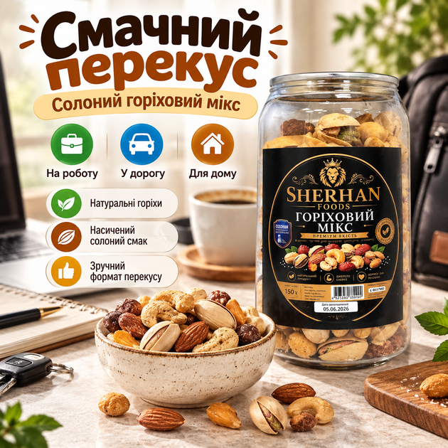 Микс ореховый соленый 150 г натуральные орехи ассорти снек без консервантов питательный перекус с насыщенным вкусом герметичная упаковка для работы дороги дома - Фото 4 Микс ореховый соленый 150 г натуральные орехи ассорти снек без консервантов питательный перекус с насыщенным вкусом герметичная упаковка для работы дороги дома - изображение 4