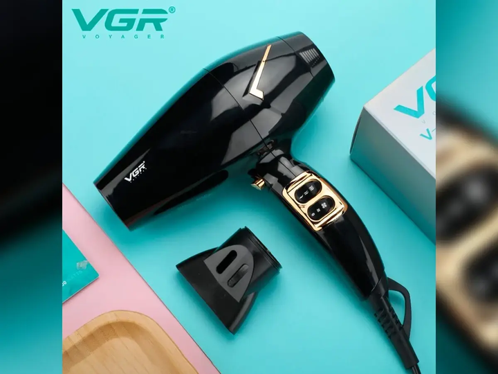 Фен професійний VGR V-423, 3 рівні обдуву, 3 рівні температури, насадка-концентратор, 1800-2200 Вт - изображение 4