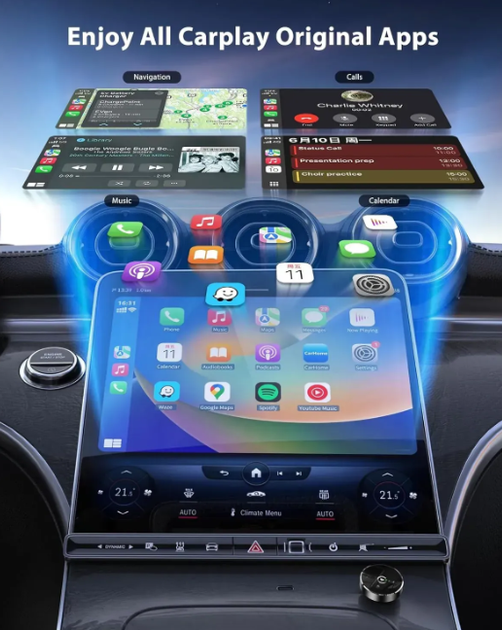 Беспроводной адаптер CarPlay для iPhone с Wi-Fi 5,8 ГГц и Bluetooth 5.3 - изображение 6