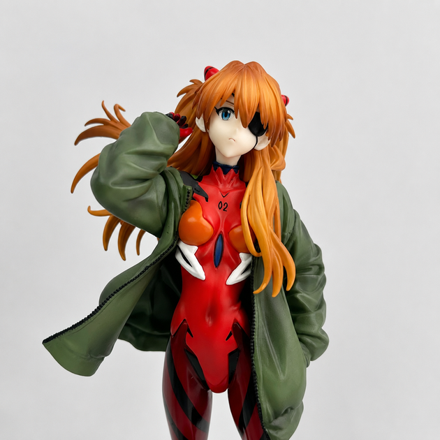 Колекційна аніме фігурка Аска Ленглі у зеленому худі Евангеліон Evangelion 3.0+1.0 Thrice Upon a Time Hoodie, 24 см - зображення 2
