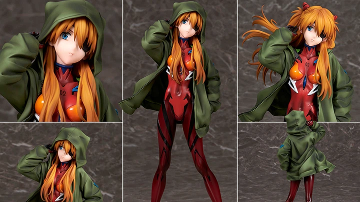 Колекційна аніме фігурка Аска Ленглі у зеленому худі Евангеліон Evangelion 3.0+1.0 Thrice Upon a Time Hoodie, 24 см - зображення 3